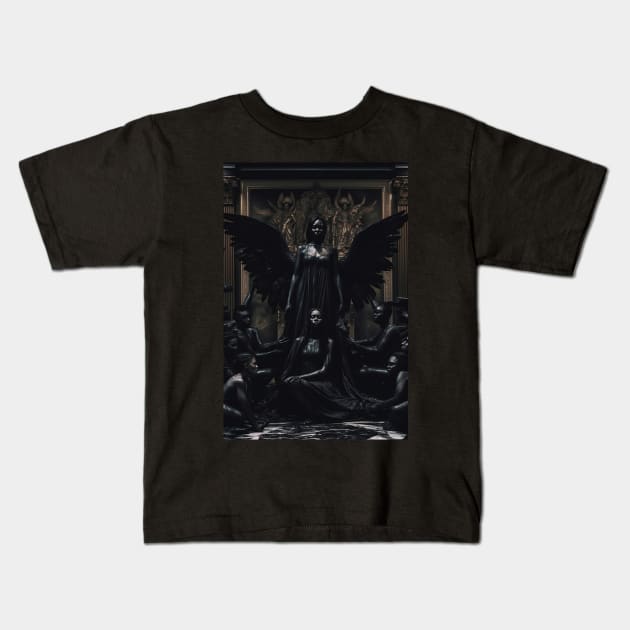 Divine Black Angels Kids T-Shirt by kennethbicocchi